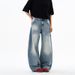 Men's Vintage Washed Baggy Jeans – 90s Streetwear Relaxed Fit, Distressed Fade & Blade Cut Hem For Hip-Hop & Urban Fashion_mkmklike.com