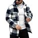 2025 Autumn Winter Foreign Trade Cross-Border European And American Men's Clothing Color Block Plaid Fleece Mid-Length_mkmklike.com