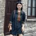 Chicco Vintage Denim Shirt Jacket High Waist Short Skirt Two-Piece Set For Women Autumn New Loose Slimming Casual Outfit_mkmklike.com