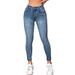 Xintang Jeans Cross-border European And American Popular High-elastic Versatile Slim-fit Mid-waist Skinny Pants_mkmklike.com