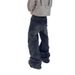 Distressed Denim Jeans With Knee-Wash Design, Rivets & Fringe Trim - Cleanfit Carpenter Pants For Men & Women_mkmklike.com