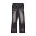 Washed Distressed White Straight-Leg Jeans Men's Trendy High Street American Style Casual Wide-Leg Loose Floor-Length_mkmklike.com