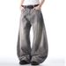 Men's Clothing Wash Jeans Retro And Handsome Vintage Wide Leg Scimitar Pants_mkmklike.com
