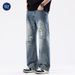 Nordmann Muqiu Clothing | Summer New Ripped Washed Vintage Jeans Men's Trendy American Style Loose Straight Long Pants_mkmklike.com