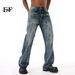 EF JEANS | 2024 New American Retro Old Polished And Slightly Straight Versatile Casual Jeans_mkmklike.com