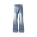 Cleanfit Men's Large Size Lightning Pattern Jeans Casual High Street Trendy Mid Waist Straight Pants With Zipper Fly_mkmklike.com