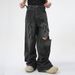 Men's Distressed Straight Leg Jeans | High Street Fashion | Vintage Wash & Ripped Details | Summer Casual Wear_mkmklike.com