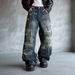 Men's Clothing Men's Vintage Ice Blue Washed Distressed Jeans – Oversized Straight Leg Denim Pants With Fake Rips (S-3XL, Low-Rise, No Stretch)_mkmklike.com
