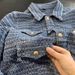 Heavy Duty Color Blocked Denim Jacket Loose Fitting Embroidered Rabbit And Letter Details Absolutely Stunning Perfect For Early Spring_mkmklike.com
