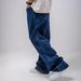 Men's Loose Straight Leg Jeans Style Elastic Waist Dropshipping_mkmklike.com