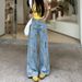 Vintage Printed Women's Jeans For Spring And Autumn, Loose Wide-Leg Slimming High-Waisted Straight Pants, Stylish_mkmklike.com