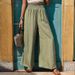 Women's Printed Trousers Commuter Style High Waist Elastic Wide Leg Pants Women_mkmklike.com