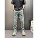 Women's Mid-Rise Straight-Leg Jeans – Minimalist Style | Washed Denim | Effortless Casual & Streetwear Aesthetic (S-3xl)_mkmklike.com