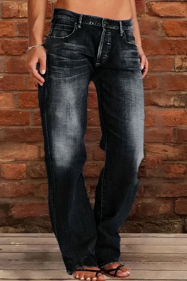 Women’s Flared Bootcut Jeans – Vintage Washed Denim Pants For A Slimming Silhouette (Light Blue, Dark Blue, Black, Gray, S-5XL)_mkmklike.com