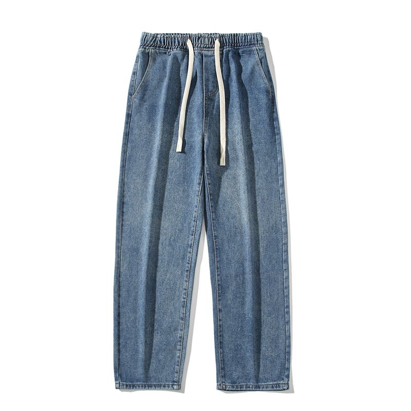 Nordmann Muqiu Clothing | American High Street Retro Washed Jeans Men's Trendy Brand Hong Kong Style Loose Straight Draped_mkmklike.com