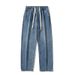Nordmann Muqiu Clothing | American High Street Retro Washed Jeans Men's Trendy Brand Hong Kong Style Loose Straight Draped_mkmklike.com