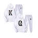 2024 New Men's Sweater KING QUEEN Loose Casual Hooded Printed Couple Set_mkmklike.com