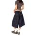 Unisex Raw Denim Straight Leg Cropped Trousers American Style mid Length Loose Wide Leg Multi Pocket Design New Summer_mkmklike.com