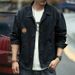 Retro Workwear Denim Jacket Men's Fashionable Loose Collar Denim Jacket_mkmklike.com