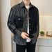Cowboy Patchwork Striped Spring Autumn New Style Loose And Trendy Korean Casual Versatile Shirt Men's Jacket_mkmklike.com