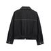 "Trendy Denim Two-Piece Set For Women - Stylish Jacket & Pleated Pants Outfit | European & American Fashion"_mkmklike.com