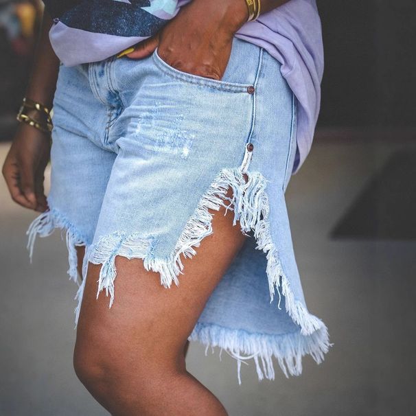 Summer Tassel Ripped Denim Shorts For Women LD2419 New Style Clothing_mkmklike.com