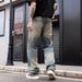 Men's Straight Leg Loose Distressed Casual Pants Retro Style Wide Leg New Style For Spring And Autumn_mkmklike.com