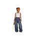 Women's Faux Two-Piece Layered Plaid Patchwork Frayed Hem Casual Jeans Regular Fit Spring/Autumn Summer Cotton Denim_mkmklike.com