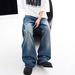 American High Street Men's Jeans 2025 Autumn And Winter New Washed Pleated Pendant Loose Casual Wide-leg Trousers Men_mkmklike.com