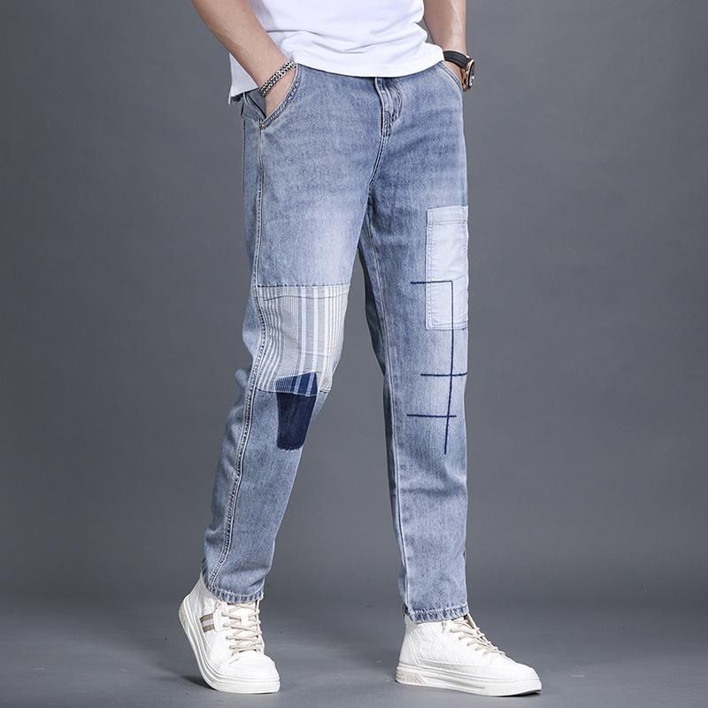 Men's Clothing Trendy Mid Waist Youth Popular Jeans Trendy Loose Straight Trousers_mkmklike.com