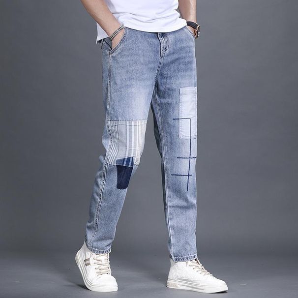Men's Clothing Trendy Mid Waist Youth Popular Jeans Trendy Loose Straight Trousers_mkmklike.com