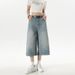 American Retro Washed Cropped Jeans For Men, Summer Casual Versatile Sporty Loose Wide-leg Straight Shorts_mkmklike.com