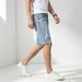 Men's Clothing Men's Stretch Denim Shorts – Trendy Splatter Print & Comfort Fit (Sizes S-2XL)_mkmklike.com