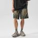 Men's Retro Style Frayed Distressed Denim Shorts Trendy Thin Five-Point Cropped Casual Loose Fit Midweight Polyester Jeans_mkmklike.com