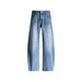 Light Blue Washed Straight-leg Jeans New Autumn Style, Slimming And Loose Wide-leg Pants For Tall Women, Versatile_mkmklike.com