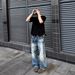 Vintage Washed Light Blue Straight-Leg Jeans For Men – Classic Clean Fit & Relaxed Wide-Leg Style_mkmklike.com