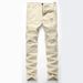 Foreign Trade European And American Street BIKER JEANS Men's Motorcycle Wrinkled Ripped Slim Fit Stretch Skinny Jeans_mkmklike.com