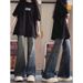 American Retro High-Waisted Jeans 2024 New Versatile Slimming Draped Slightly Flared Long Pants For Women Cross-Border_mkmklike.com