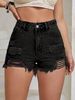 Women's Clothing Fashion Ripped Short Raw Edge Denim Shorts_mkmklike.com