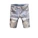 Men's Clothing New Style Personalized Scraped Denim Shorts Men's Trendy Brand Slim Fit Shorts Summer Light Color Paint Dot Straight Pants_mkmklike.com