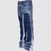 Men's Stretch Denim Work Pants Retro Japanese Streetwear Patchwork Flared Cuffs Cargo Pants Black Indigo Gray Sizes S to XL_mkmklike.com