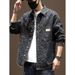 Denim Men's Spring And Autumn New High-End Jacquard Washed Lapel Casual Long Sleeved Shirt Jacket_mkmklike.com