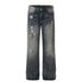 Nordmann European And American High Street Vibe Style Retro Ink Splash Draped Jeans For Men, Niche Design Sense, Straight-Leg_mkmklike.com