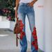 Women's Clothing New Style Popular Large Size Printed Denim Thin Jeans For Women_mkmklike.com