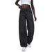Trending Women's Jeans – Vintage Washed Blue | High Waist | Baggy Wide Leg | Distressed Details | Streetwear Staple_mkmklike.com