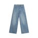 Yifu Classic Relaxed Fit Washed Straight-Leg Jeans For Women 2026 Spring Collection With Raw Edge Waistband Wide-Leg_mkmklike.com