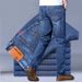 Men's Jeans Summer New Elastic Middle-aged Denim High Waist Straight Loose_mkmklike.com