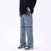 Men's Retro Blue Jeans Trendy Brand Zipper Design Detachable Niche Design Straight Trousers Trendy_mkmklike.com