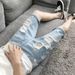Men's Summer Thin Ripped Denim Shorts Loose Straight Leg Five Point Pants Trendy mid Length New Style_mkmklike.com