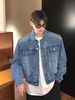 Loom Foreign Trade European And American Niche Metal Shoulder Pad Denim Jacket Loose Fit Spring Washed Vintage Short Coat For_mkmklike.com